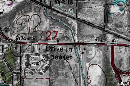 Silver Drive-In Theatre - AERIAL - PHOTO FROM TERRASERVER